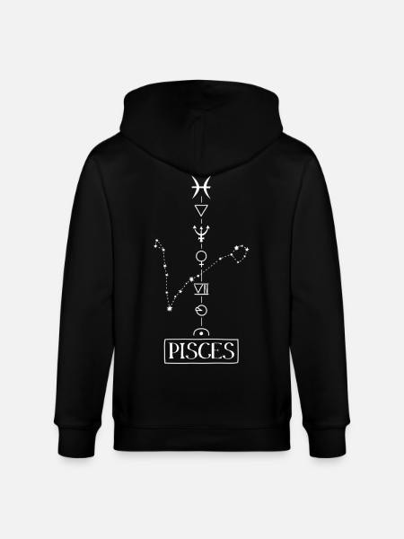 Pisces - Pisces Zodiac - white - Stanley/Stella CULTIVATOR  Unisex Organic Hooded Jacket - black