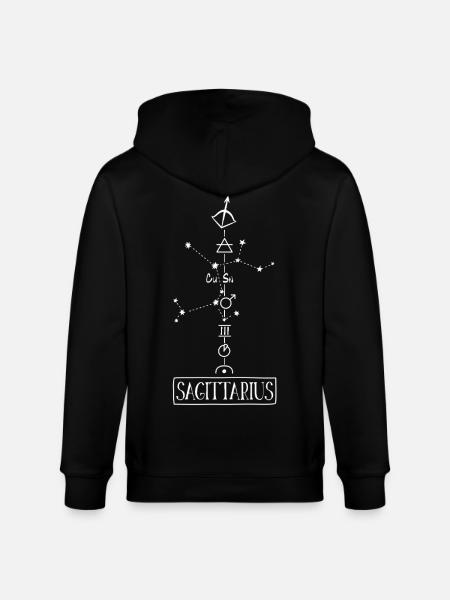 Sagittarius - Sagittarius Zodiac Sign - Stanley/Stella CULTIVATOR Unisex Organic Hooded Jacket - black