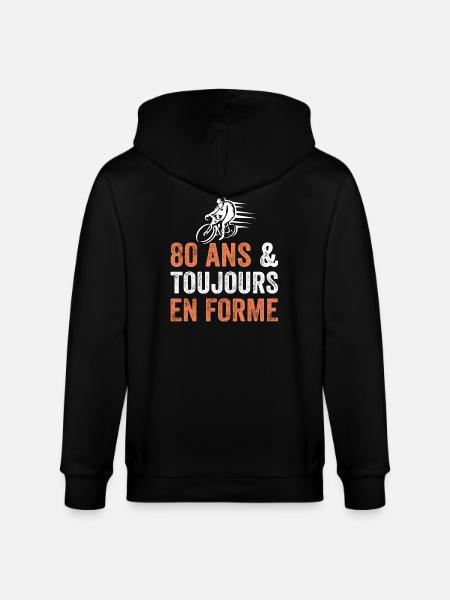 80th Anniversary Gift Bicycle - Stanley/Stella CULTIVATOR  Unisex Organic Hooded Jacket - black