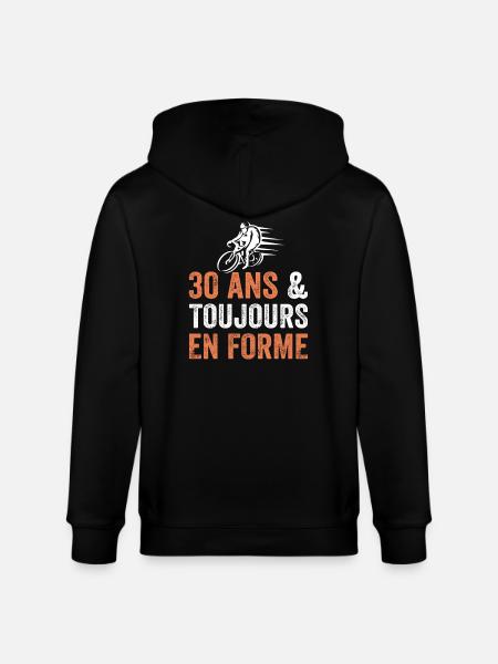 30th Anniversary Gift Bicycle - Stanley/Stella CULTIVATOR Unisex Organic Hooded Jacket - black