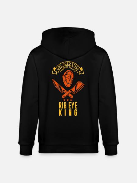 Rib Eye King - Stanley/Stella CULTIVATOR  Unisex Organic Hooded Jacket - black