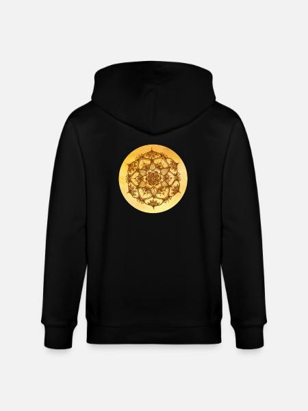 Solar Mandalas - Stanley/Stella CULTIVATOR Unisex Organic Hooded Jacket - black
