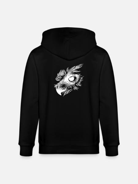 Owl beak - owl eye - Stanley/Stella CULTIVATOR Unisex Organic Hooded Jacket - black