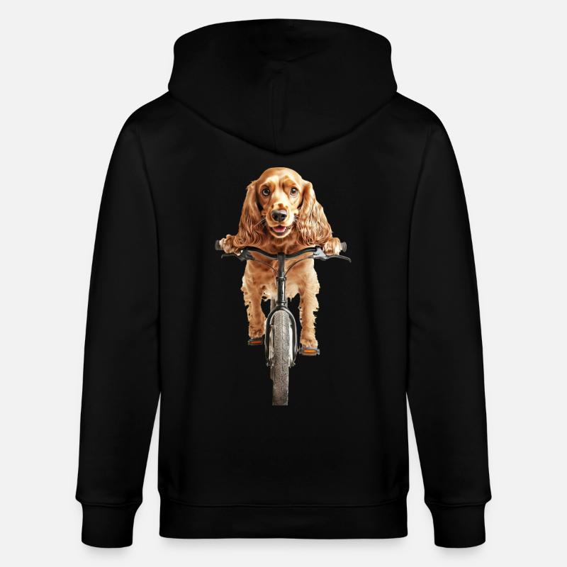 Cocker Spaniel - Stanley/Stella Unisex Bio-Kapuzenjacke CULTIVATOR  - Schwarz