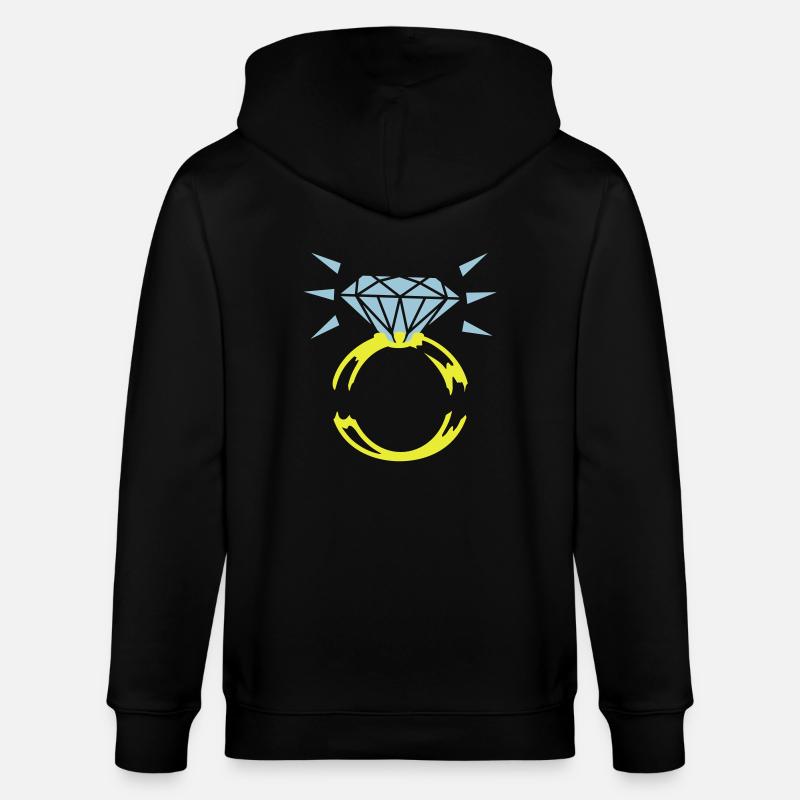 Diamantring / diamond ring (2c) - Stanley/Stella CULTIVATOR  Unisex Organic Hooded Jacket - black