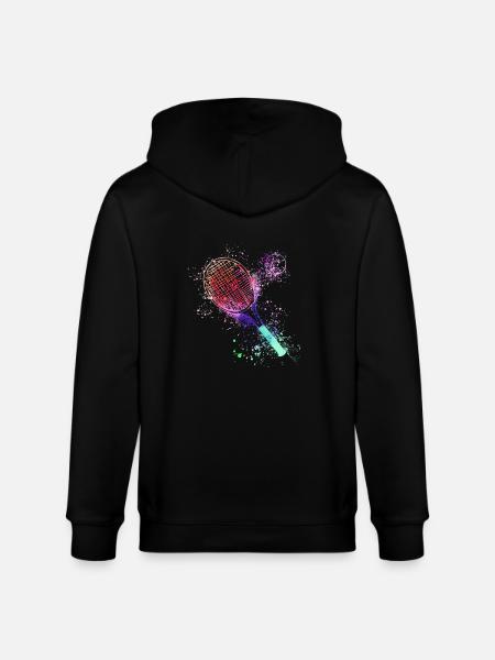 tennis,schläger,ball,graffiti,blau,malerei,bunt - Stanley/Stella Unisex Bio-Kapuzenjacke CULTIVATOR - Schwarz