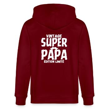 SUPER DAD - Stanley/Stella CULTIVATOR  Unisex Organic Hooded Jacket - burgundy - Back - Anna (173cm)