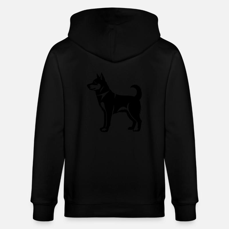 Icône du chien husky - Veste à capuche bio CULTIVATOR Stanley/Stella Unisexe - noir