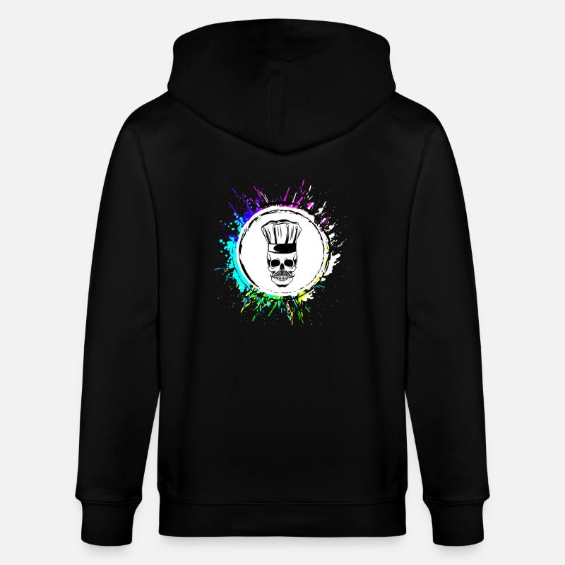 Skeleton Chef Skull Chef - Stanley/Stella CULTIVATOR Unisex Organic Hooded Jacket - black