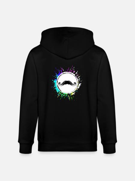 Mustache symbol - Stanley/Stella CULTIVATOR Unisex Organic Hooded Jacket - black