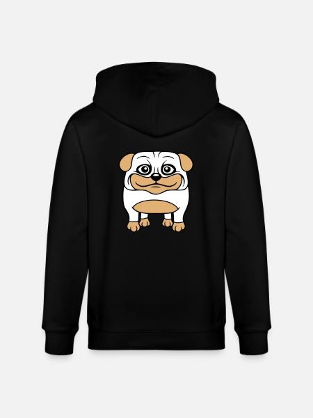Hund Mops Lille Sød Pik Kærlighed Glad Komisk Sjov - Stanley/Stella økologisk unisex-hættejakke CULTIVATOR  - sort