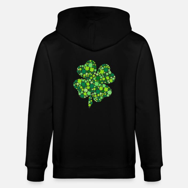 Trèfle d’Irlande - Veste à capuche bio CULTIVATOR Stanley/Stella Unisexe - noir