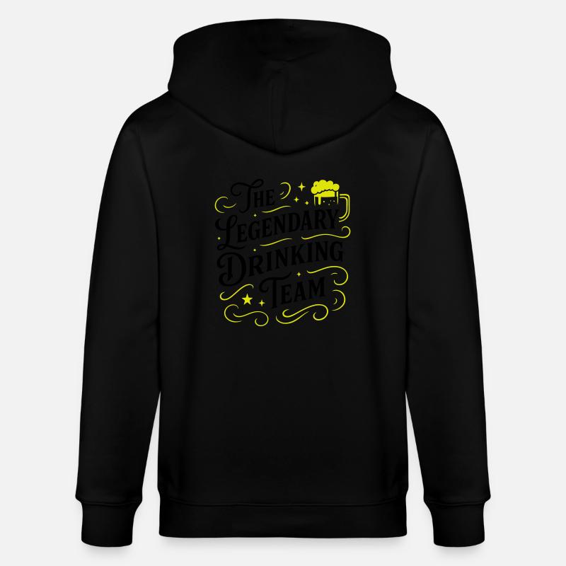Drinking Team Spruch - Stanley/Stella Unisex Bio-Kapuzenjacke CULTIVATOR  - Schwarz