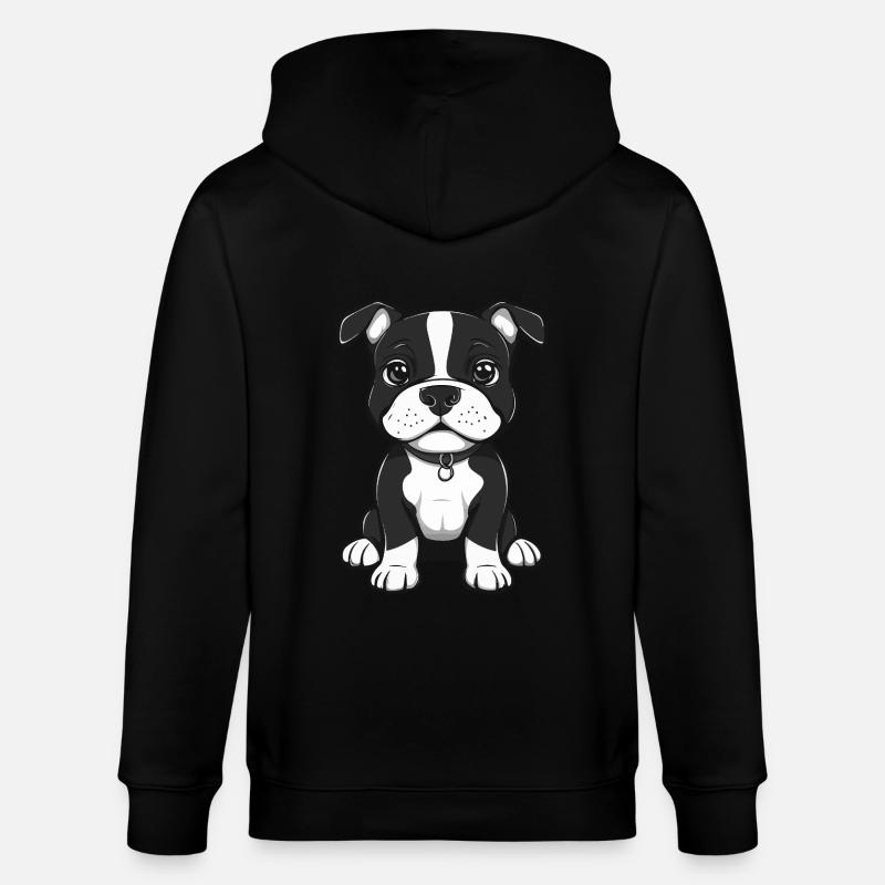 Pit Hund Niedlich - Stanley/Stella Unisex Bio-Kapuzenjacke CULTIVATOR  - Schwarz