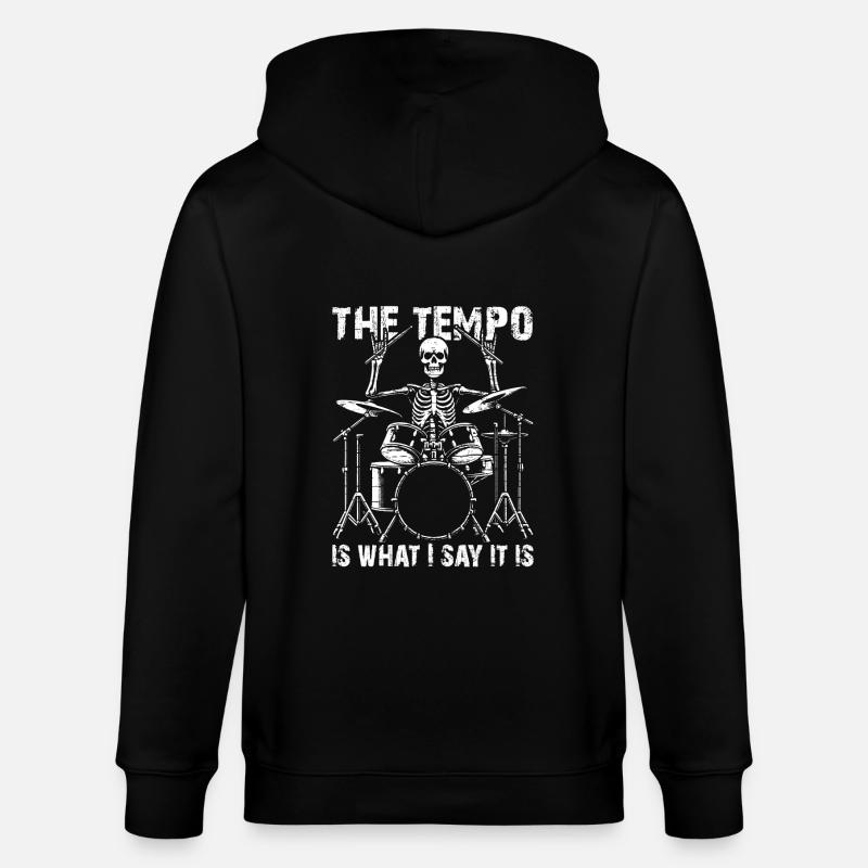 Drummer Skull Skelett am Drumset - Stanley/Stella Unisex Bio-Kapuzenjacke CULTIVATOR - Schwarz