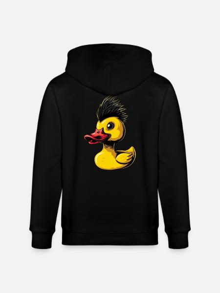 Rubber Duck Punk - Stanley/Stella CULTIVATOR  Unisex Organic Hooded Jacket - black
