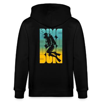 Diving taucher scuba silhouette - Stanley/Stella Unisex Bio-Kapuzenjacke CULTIVATOR  - Schwarz - Hinten - Anna (173cm)