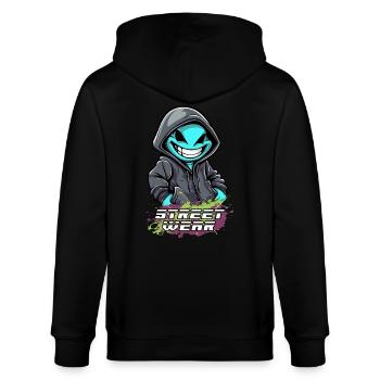 streetwear fantasy männchen - Stanley/Stella Unisex Bio-Kapuzenjacke CULTIVATOR  - Schwarz - Hinten - Anna (173cm)