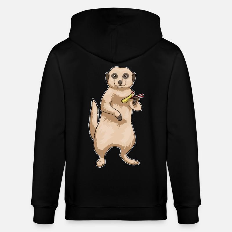 Suricate Poisson Tempura - Veste à capuche bio CULTIVATOR Stanley/Stella Unisexe - noir