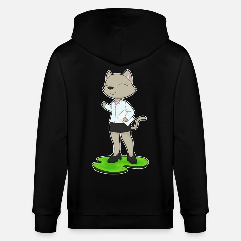 Note du secrétaire Cat - Veste à capuche bio CULTIVATOR Stanley/Stella Unisexe - noir