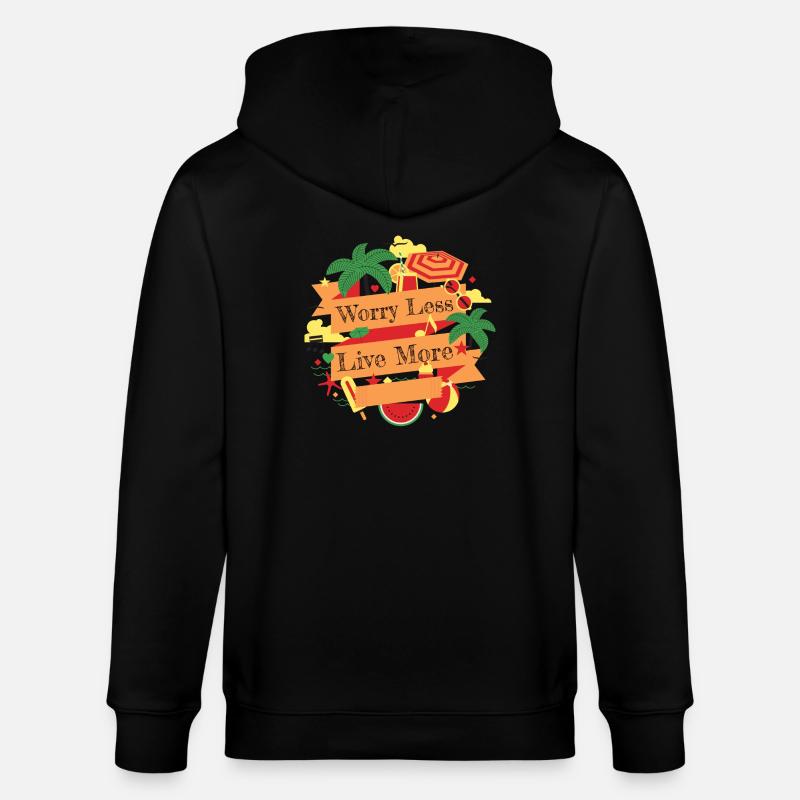 Moins vous inquiéter - Veste à capuche bio CULTIVATOR Stanley/Stella Unisexe - noir