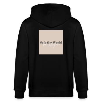 Safe the World - Stanley/Stella Unisex Bio-Kapuzenjacke CULTIVATOR  - Schwarz - Hinten - Anna (173cm)