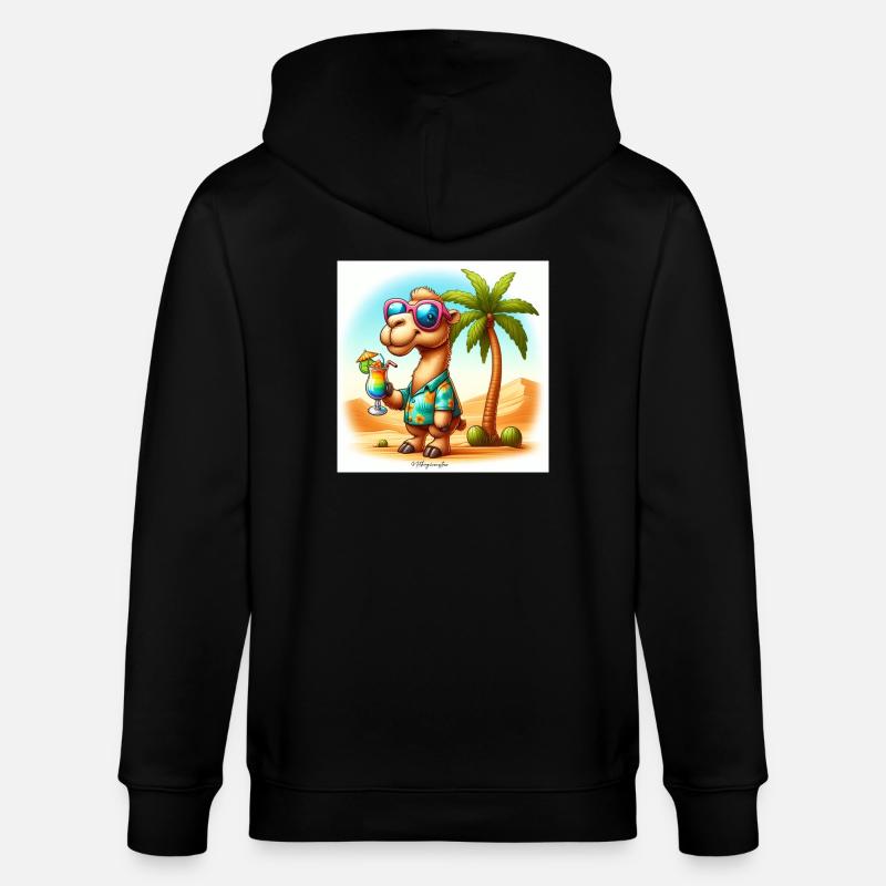 Chameau en vacances - Veste à capuche bio CULTIVATOR Stanley/Stella Unisexe - noir