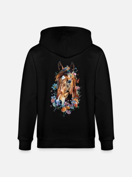 Quarter Pferd - Stanley/Stella Unisex Bio-Kapuzenjacke CULTIVATOR - Schwarz