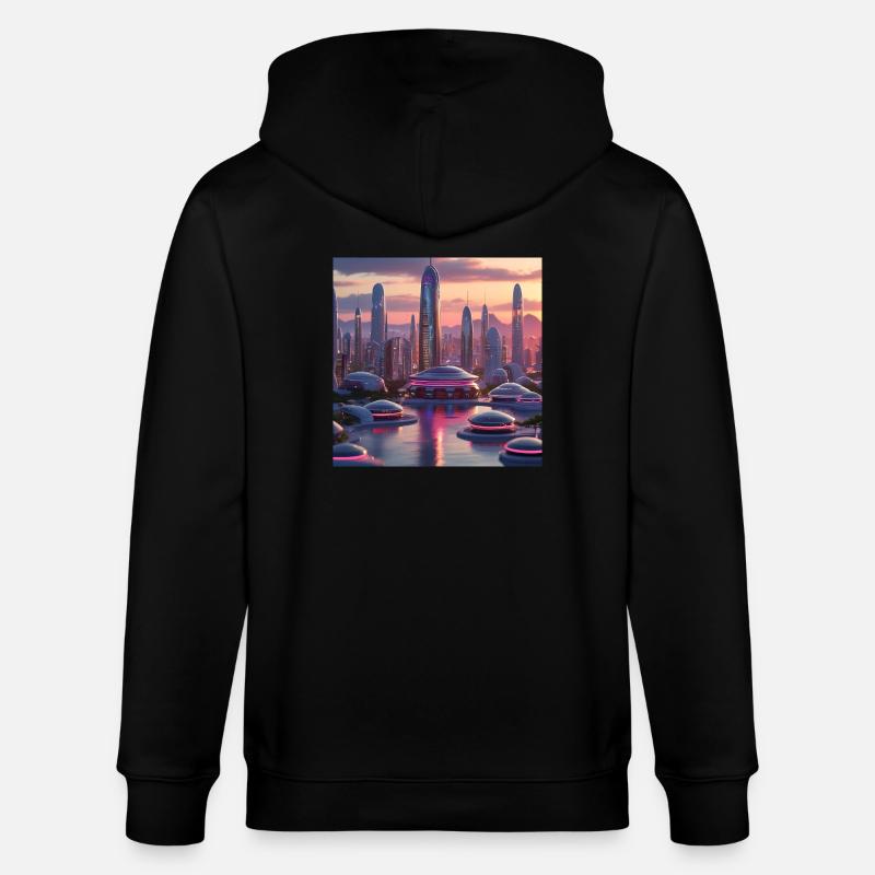 Kunst - Stanley/Stella Unisex Bio-Kapuzenjacke CULTIVATOR  - Schwarz