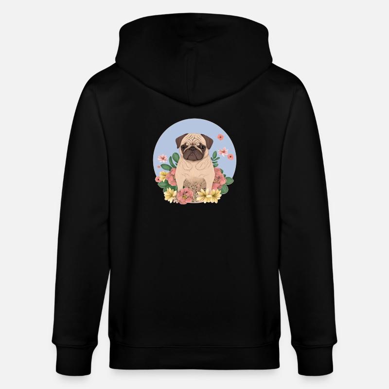 Mops - Stanley/Stella Unisex Bio-Kapuzenjacke CULTIVATOR  - Schwarz