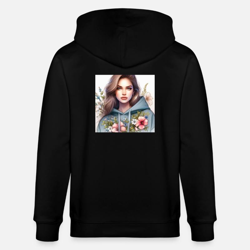 Mädchen im Sweatshirt. - Stanley/Stella Unisex Bio-Kapuzenjacke CULTIVATOR  - Schwarz