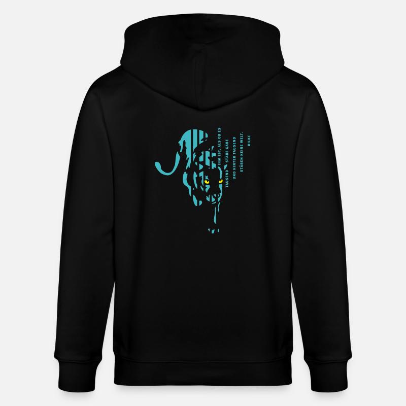 Panther von Rilke - Stanley/Stella Unisex Bio-Kapuzenjacke CULTIVATOR  - Schwarz