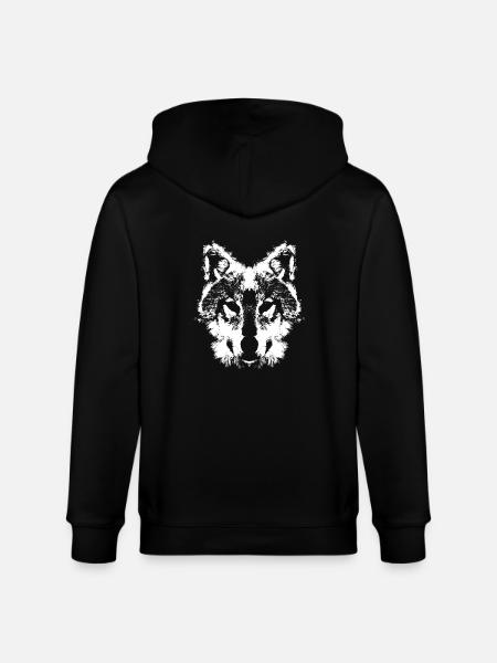 Wolf head - Stanley/Stella Unisex Bio-Kapuzenjacke CULTIVATOR - Schwarz