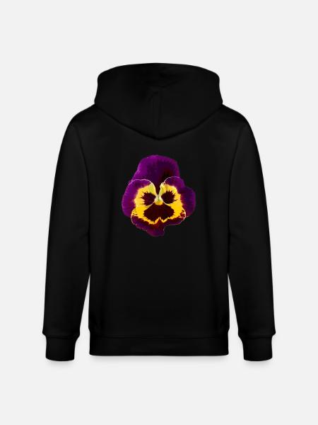 Pansy / viola - Stanley/Stella CULTIVATOR Unisex Organic Hooded Jacket - black