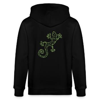 Gekko green and black - Stanley/Stella CULTIVATOR  Unisex Organic Hooded Jacket - black - Back - Anna (173cm)
