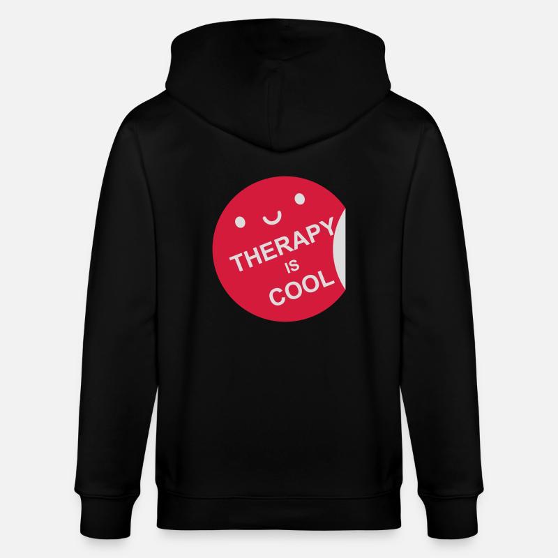 therapy is cool Zitat - Stanley/Stella Unisex Bio-Kapuzenjacke CULTIVATOR  - Schwarz