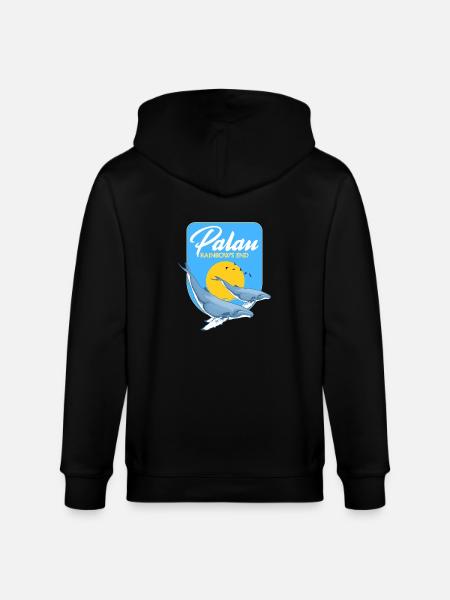 Palau Rainbow's End Humpback Whales - Stanley/Stella CULTIVATOR  Unisex Organic Hooded Jacket - black