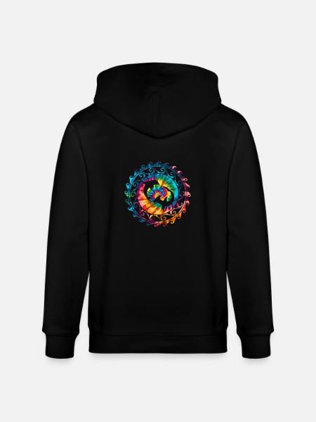Requin-marteau et dauphin Tie Dye - Veste à capuche bio CULTIVATOR Stanley/Stella Unisexe - noir