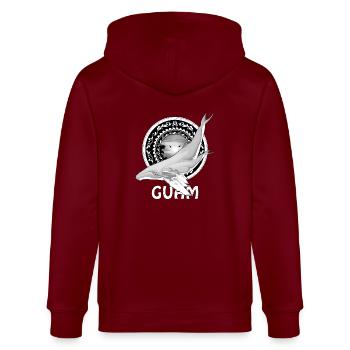 Guam Humpback Whale - Stanley/Stella CULTIVATOR  Unisex Organic Hooded Jacket - burgundy - Back - Anna (173cm)