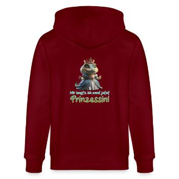 Kroko Prinzessin 01 - Stanley/Stella Unisex Bio-Kapuzenjacke CULTIVATOR  - Burgunderrot - Hinten - Anna (173cm)
