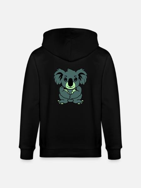Koala Bear Comic Animal - Stanley/Stella CULTIVATOR Unisex Organic Hooded Jacket - black