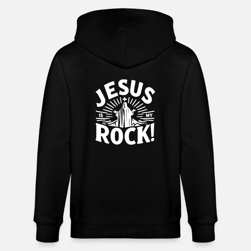 Jésus est mon rocher - Veste à capuche bio CULTIVATOR Stanley/Stella Unisexe - noir
