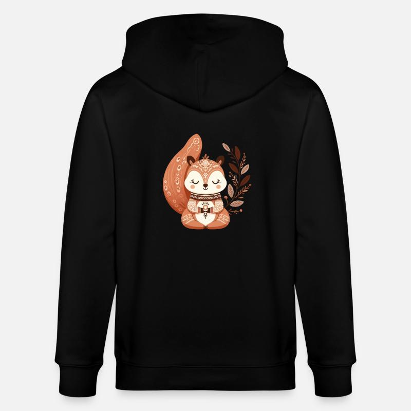 Zen-Eichhörnchen - Stanley/Stella Unisex Bio-Kapuzenjacke CULTIVATOR  - Schwarz