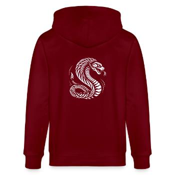 Serpent dragon tribal tatoo - Veste à capuche bio CULTIVATOR Stanley/Stella Unisexe - bordeaux - Dos - Anna (173cm)