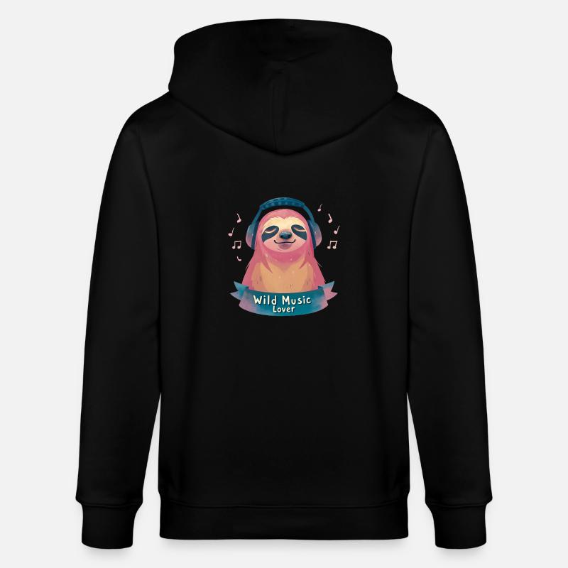 Faultier Musikliebhaber - Stanley/Stella Unisex Bio-Kapuzenjacke CULTIVATOR - Schwarz