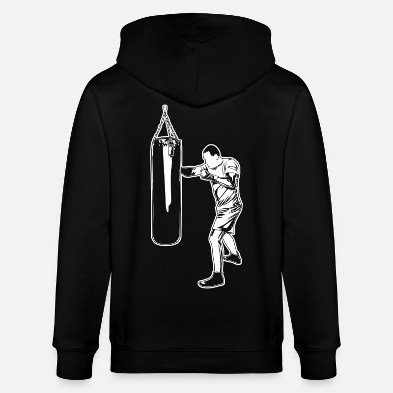 Dessin de boxe - Veste à capuche bio CULTIVATOR Stanley/Stella Unisexe - noir
