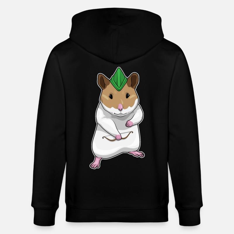 Hamster Archer Bow - Stanley/Stella CULTIVATOR  Unisex Organic Hooded Jacket - black
