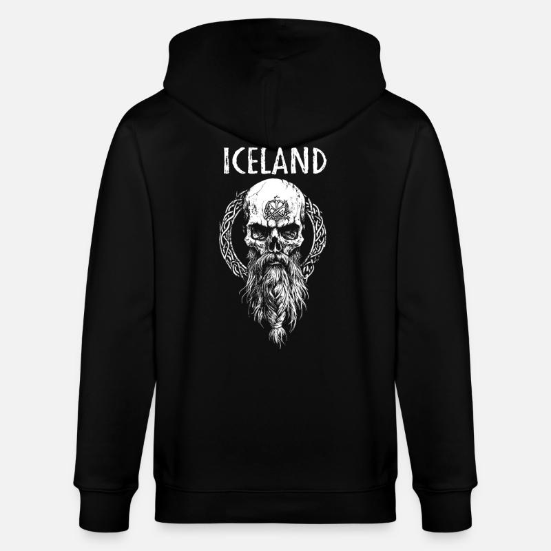 L’Islande et les Vikings - Veste à capuche bio CULTIVATOR Stanley/Stella Unisexe - noir