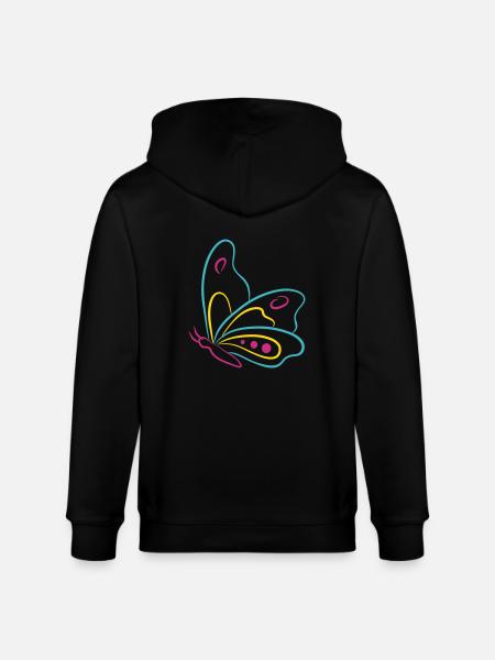 butterfly - Stanley/Stella CULTIVATOR Unisex Organic Hooded Jacket - black