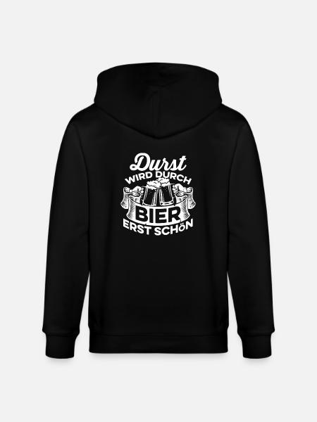 Bier - Durst - Stanley/Stella Unisex Bio-Kapuzenjacke CULTIVATOR - Schwarz